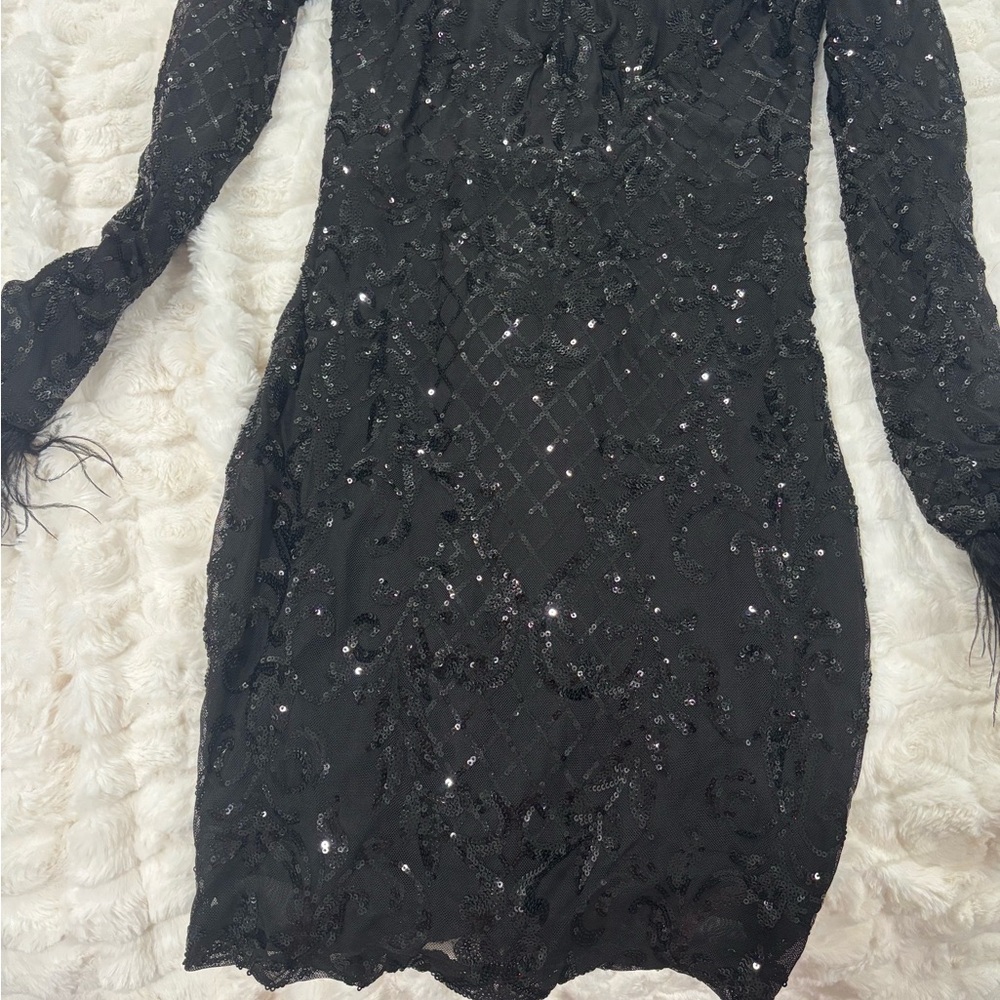 Windsor Black Sequin Embellished Bodycon Dress